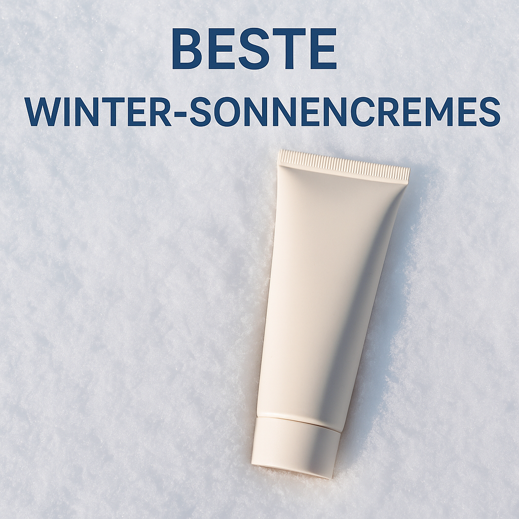 Beste Winter-Sonnencremes 2025 – Sonnencreme-Tube liegt im frischen Schnee, super effektiver Schutz gegen Kälte und UV-Strahlen für strahlende Haut.