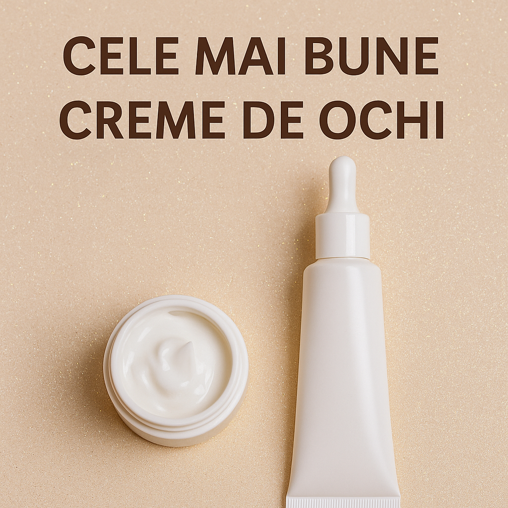 Top 10 SPF-uri pentru iarnă prezentate pe fundal bej, creme de protecție solară hidratante pentru ten sănătos în sezonul rece.